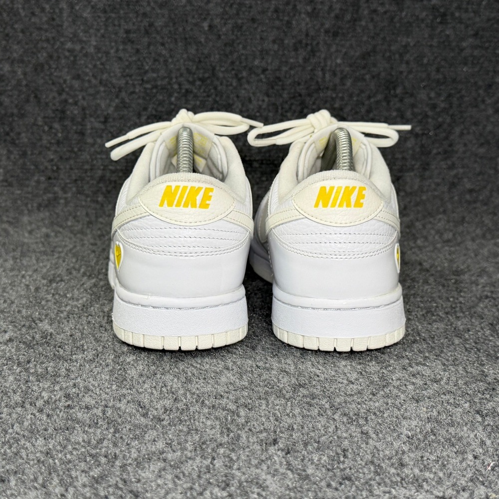 Nike Dunk Low Shoes Women's 9.5 Valentines Day Yellow Heart White Retro Athletic - Picture 6 of 13